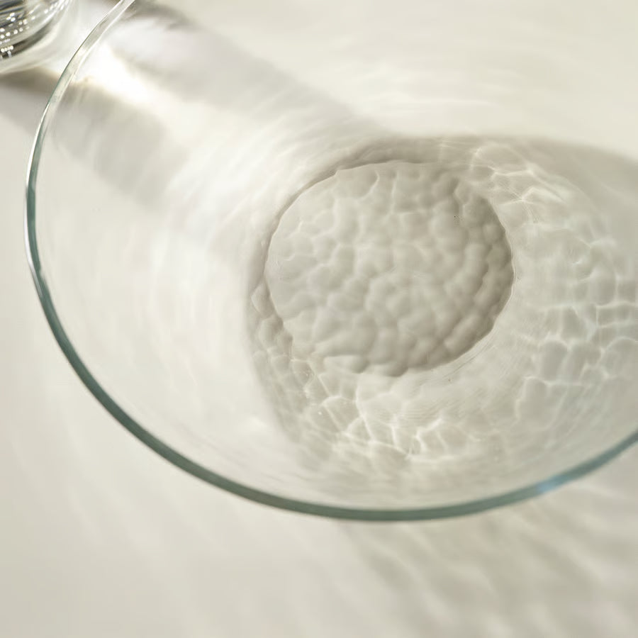 STRANDKRABBA Deep plate, glass/transparent, 19 cm