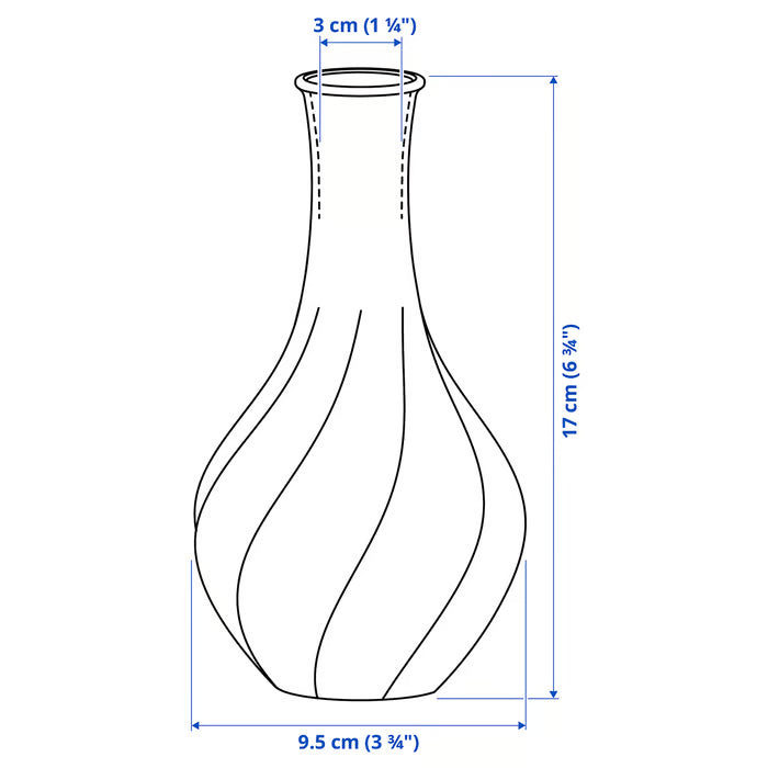 VILJESTARK Vase, clear glass, 17 cm
